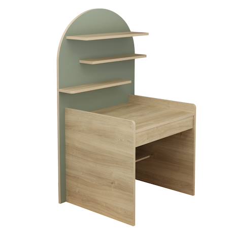 Bureau enfant - décor bois chêne sépia forme arche Caramel/marron+Marron+Rouge/marron+Vert/marron 18 - vertbaudet enfant 