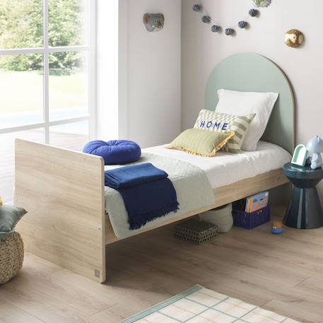 Lit junior 90x190 -  tête de lit forme arche - arche Caramel/marron+Marron+Rouge/marron+Vert/marron 20 - vertbaudet enfant 