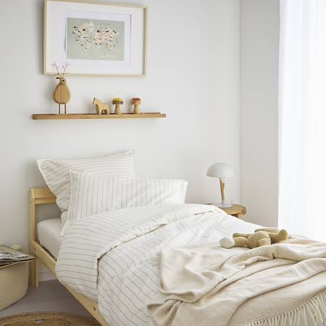 Parure de lit enfant imprimée en flanelle de coton, taie carrée, équilibre Vert 4 - vertbaudet enfant 