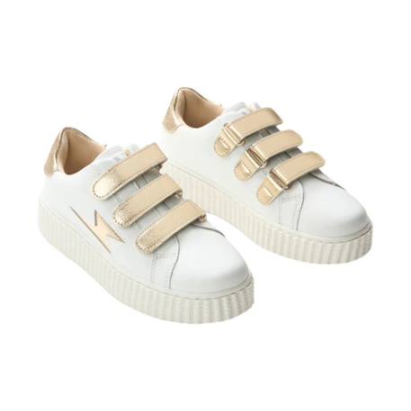 Baskets synthétique mini marilou Blanc cassé+Noir 6 - vertbaudet enfant 