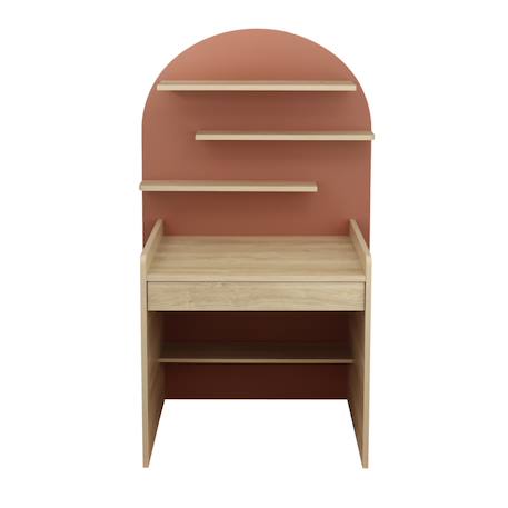 Bureau enfant - décor bois chêne sépia forme arche Caramel/marron+Marron+Rouge/marron+Vert/marron 14 - vertbaudet enfant 