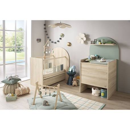 Commode à langer évolutive en bureau - forme arche - arche Caramel/marron+Marron+Vert/marron 18 - vertbaudet enfant 