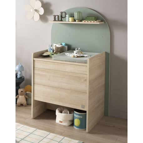Commode à langer évolutive en bureau - forme arche - arche Caramel/marron+Marron+Vert/marron 13 - vertbaudet enfant 