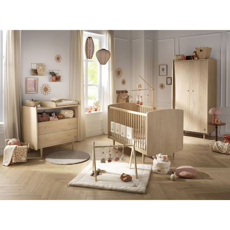 Commode 2 tiroirs et 1 niche pieds bois et poignées métal - my love Marron 6 - vertbaudet enfant 