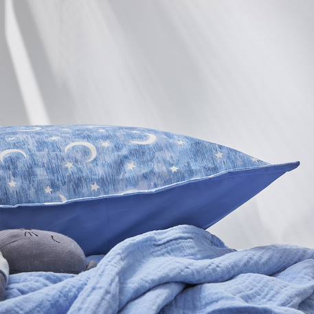 Taie d'oreiller enfant imprimée en percale de coton, petit reveur Bleu 6 - vertbaudet enfant 