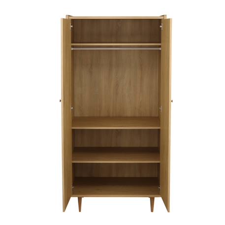 Armoire 2 portes avec  pieds bois et poignées métal - my love Marron 3 - vertbaudet enfant 