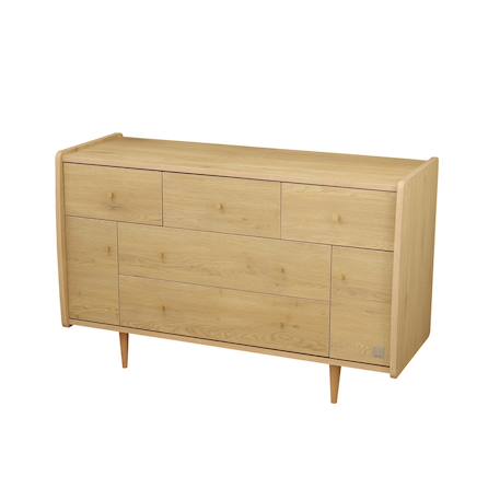 Commode 5 tiroirs et 2 portes pieds bois et poignées métal - my love Marron 4 - vertbaudet enfant 