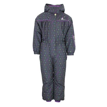 Combinaison de ski fille fancy Carbone+Violet 1 - vertbaudet enfant 