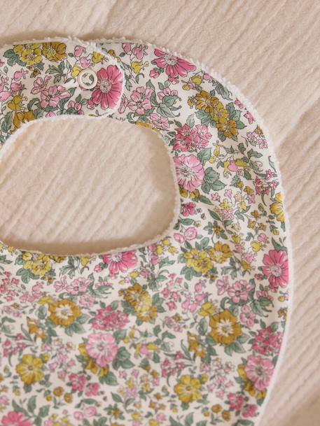 Bavoir éponge et tissu liberty Liberty clare rich ecru 2 - vertbaudet enfant 