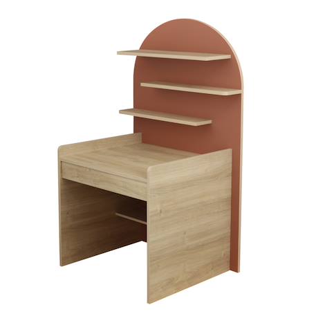 Commode à langer évolutive en bureau - forme arche - arche Caramel/marron+Marron+Rouge/marron+Vert/marron 16 - vertbaudet enfant 