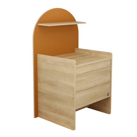Commode à langer évolutive en bureau - forme arche - arche Caramel/marron+Marron+Vert/marron 2 - vertbaudet enfant 