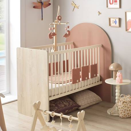 Lit bébé évolutif 120x60 en 90x190- tête de lit arche - arche Caramel/marron+Marron+Rouge/marron+Vert/marron 13 - vertbaudet enfant 