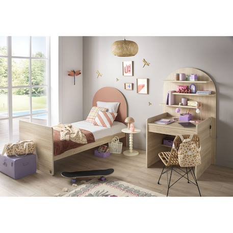 Lit junior 90x190 -  tête de lit forme arche - arche Caramel/marron+Marron+Rouge/marron+Vert/marron 16 - vertbaudet enfant 