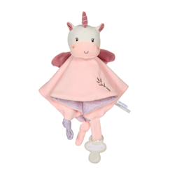 Jouet-Premier âge-Carré doudou bamboo bebe - licorne - 24 cm s/carte