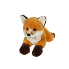 Jouet-Peluche renard allongé roux et blanc - 25 cm