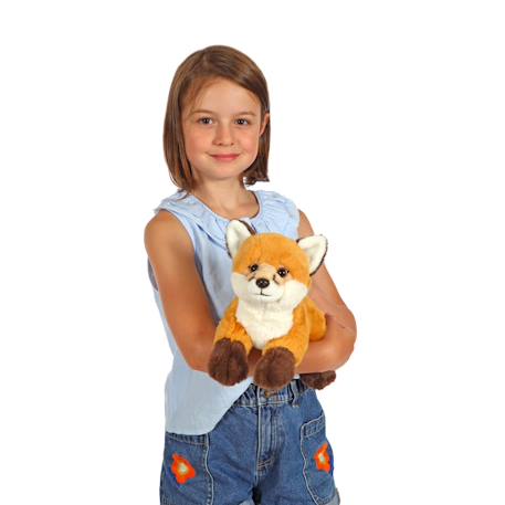 Peluche renard allongé roux et blanc - 25 cm Marron 2 - vertbaudet enfant 