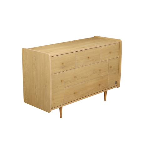 Commode 5 tiroirs et 2 portes pieds bois et poignées métal - my love Marron 2 - vertbaudet enfant 