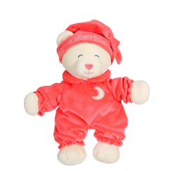 Jouet-Peluche - peluche ourson baby bear douceur corail - 24 cm