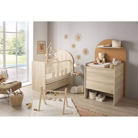 Commode à langer évolutive en bureau - forme arche - arche Caramel/marron+Marron+Vert/marron 6 - vertbaudet enfant 