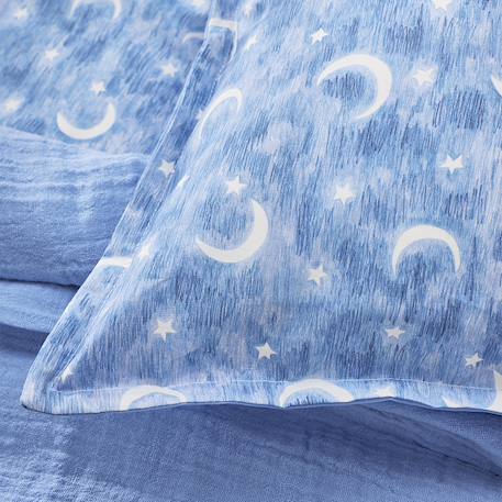 Taie d'oreiller enfant imprimée en percale de coton, petit reveur Bleu 4 - vertbaudet enfant 
