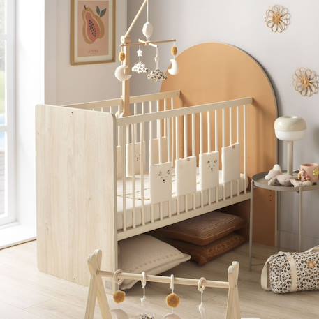 Lit bébé évolutif 120x60 en 90x190- tête de lit arche - arche Caramel/marron+Marron+Rouge/marron+Vert/marron 1 - vertbaudet enfant 