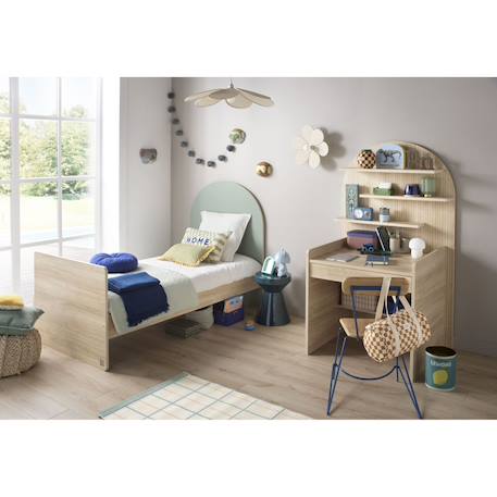 Lit junior 90x190 -  tête de lit forme arche - arche Caramel/marron+Marron+Rouge/marron+Vert/marron 21 - vertbaudet enfant 