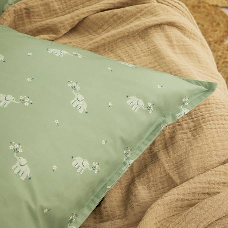 Taie d'oreiller enfant imprimée en percale de coton, cueillette Vert 4 - vertbaudet enfant 