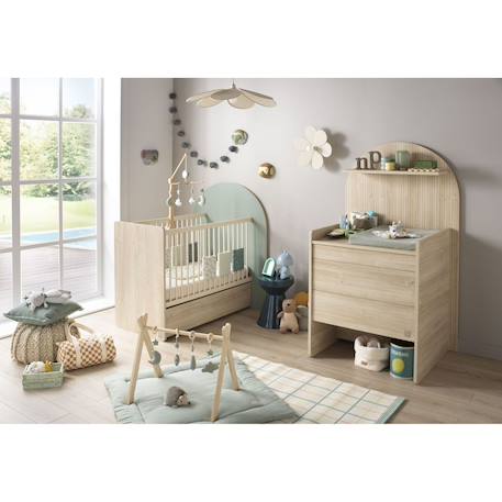 Lit bébé évolutif 120x60 en 90x190- tête de lit arche - arche Caramel/marron+Marron+Rouge/marron+Vert/marron 24 - vertbaudet enfant 