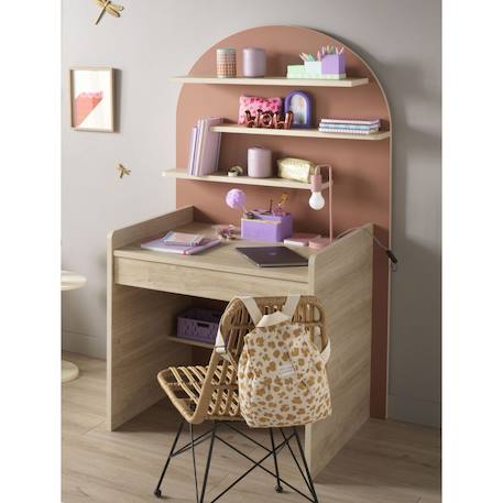 Bureau enfant - décor bois chêne sépia forme arche Caramel/marron+Marron+Rouge/marron+Vert/marron 16 - vertbaudet enfant 