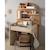 Bureau enfant - décor bois chêne sépia forme arche Caramel/marron+Marron+Rouge/marron+Vert/marron 1 - vertbaudet enfant 