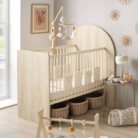 Lit bébé évolutif 120x60 en 90x190- tête de lit arche - arche Caramel/marron+Marron+Rouge/marron+Vert/marron 7 - vertbaudet enfant 