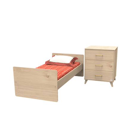 Lit combiné 120x60 évolutif en 90x190 arty - arty Marron 3 - vertbaudet enfant 