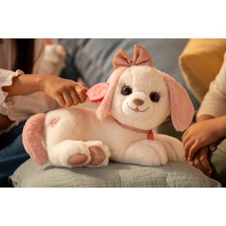 Peluche interactive 30 cm, chien puppy bell,  rose et blanc, vendue en boîte cadeau Blanc 5 - vertbaudet enfant 