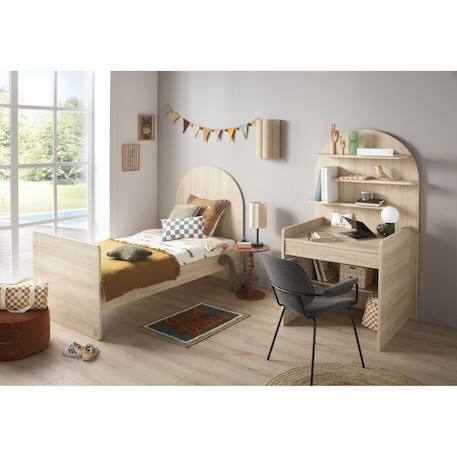Lit junior 90x190 -  tête de lit forme arche - arche Caramel/marron+Marron+Rouge/marron+Vert/marron 10 - vertbaudet enfant 