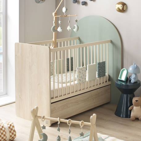 Lit évolutif 120x60 en 90x190- tête de lit arche - arche Caramel/marron+Marron+Rouge/marron+Vert/marron 23 - vertbaudet enfant 