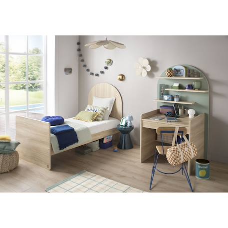 Lit junior 90x190 -  tête de lit forme arche - arche Caramel/marron+Marron+Rouge/marron+Vert/marron 11 - vertbaudet enfant 
