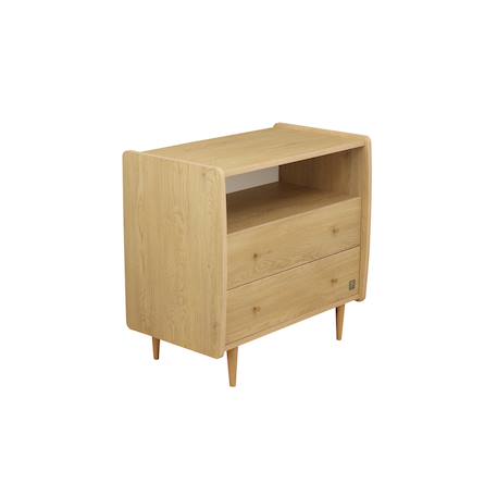 Commode 2 tiroirs et 1 niche pieds bois et poignées métal - my love Marron 3 - vertbaudet enfant 