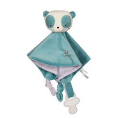 Jouet-Carré doudou bebe bamboo - panda - 24 cm s/carte