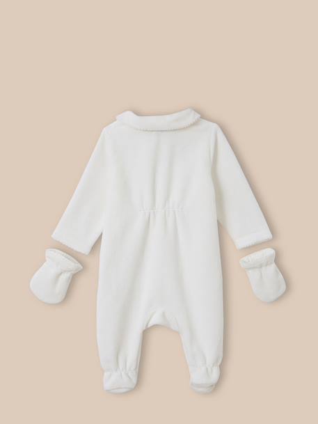 Set de maternité : dors-bien, bonnet et moufles Blanc doux 6 - vertbaudet enfant 