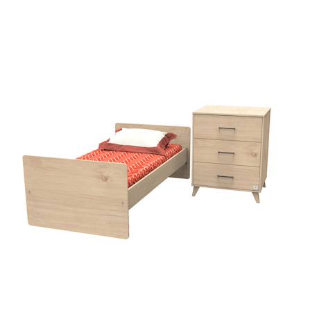 Lit combiné 120x60 évolutif en 90x190 arty - arty Marron 4 - vertbaudet enfant 