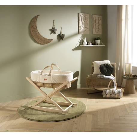 Support pour couffin bébé en bois de pin naturel - basculant ou fixe - petit mobilier Marron 5 - vertbaudet enfant 