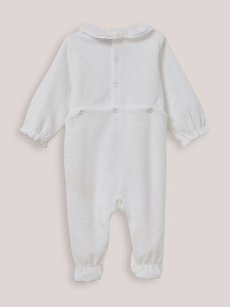 Dors-bien en velours bébé avec collerette Blanc doux 5 - vertbaudet enfant 