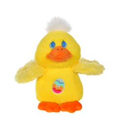 Jouet-Peluche - les amis de pâques sonores - canard jaune en peluche - 13 cm
