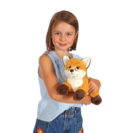 Peluche renard allongé roux et blanc - 25 cm Marron 3 - vertbaudet enfant 