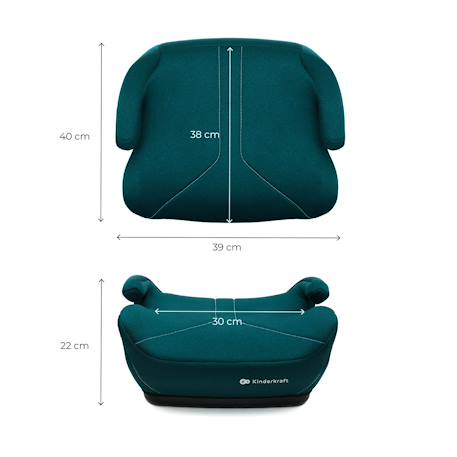 Réhausseur Auto Kinderkraft I-BOOST I-SIZE avec ISOFIX, Conforme R129 i-Size, Accoudoirs Ergonomiques et Assise Confort Gris+Noir+Vert 16 - vertbaudet enfant 