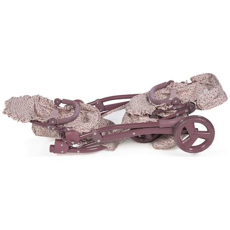 Poussette double pour poupées cherry fleurs Mauve 6 - vertbaudet enfant 