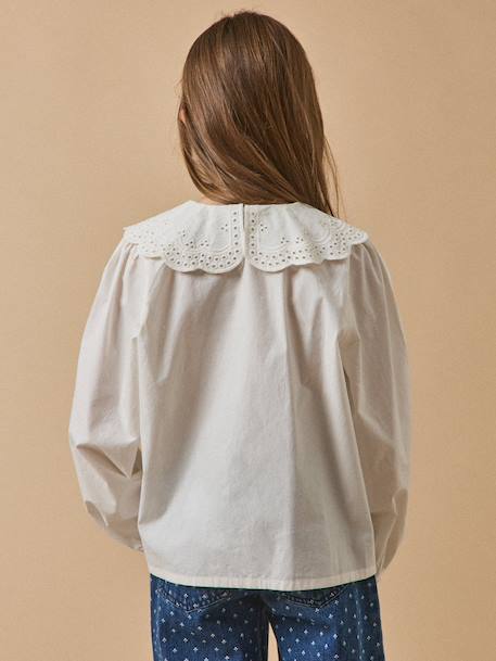 Blouse fille maxi col Blanc casse 4 - vertbaudet enfant 