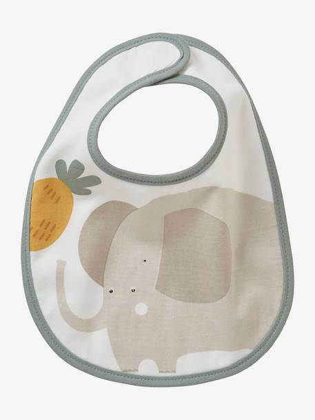 Lot 7 bavoirs naissance en coton bio* Hérisson+Oies+Tanzanie+vert d'eau 22 - vertbaudet enfant 