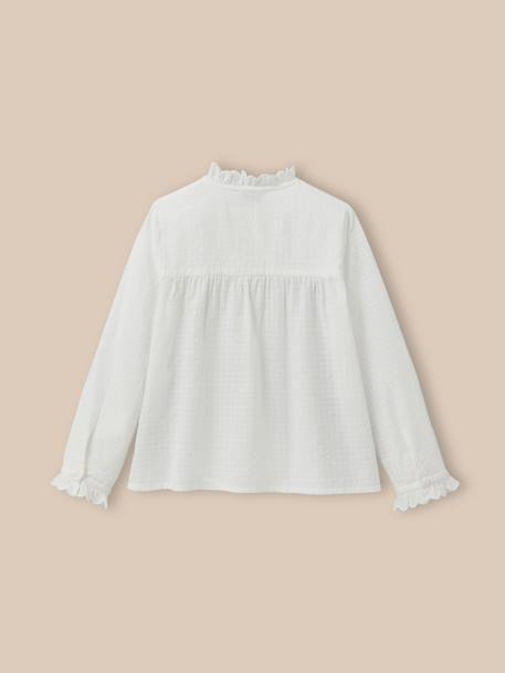 Chemise avec froufrou fille Ecru 2 - vertbaudet enfant 