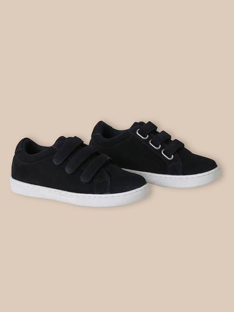 Baskets basses en croûte de cuir garçon Encre 5 - vertbaudet enfant 